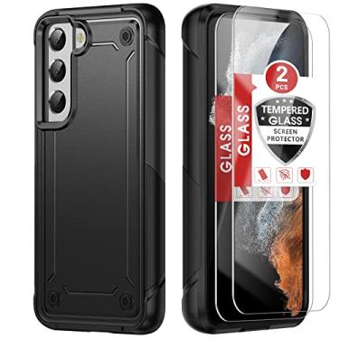 Imagem de Capa para Samsung Galaxy S21 FE 5G(2 protetores de tela de vidro temperado), Samsung Galaxy S21 FE 5G case (preto)