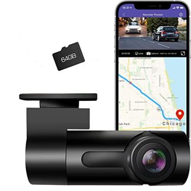 Imagem de Câmera para carro 4K com câmera única WiFi 1080P, lente rotativa 270° com visão noturna, WDR, monitor de estacionamento, cartão SD de 64GB Incluído