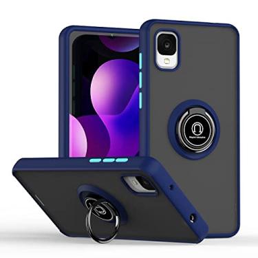 Imagem de Capa de telefone com suporte de anel magnético para Moto Edge X capa traseira azul escuro