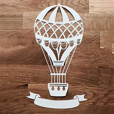 Imagem de Balões de ar quente matrizes de corte de férias de primavera, álbum de recortes faça você mesmo artista de corte de metal matrizes estêncil gravação de estêncil molde de moldura de scrapbook molde de perfuração artesanato de papel