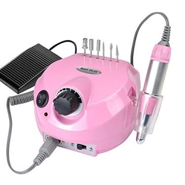 Imagem de Motor Lixadeira Unha Nail Drill Pedal 25.000rpm Bivolt Porquinho Rosa