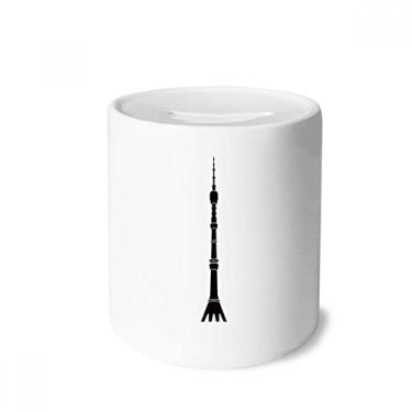 Imagem de DIYthinker Moscow Ostankino Torre Dinheiro Caixa de Cerâmica Porta-Moedas Presente