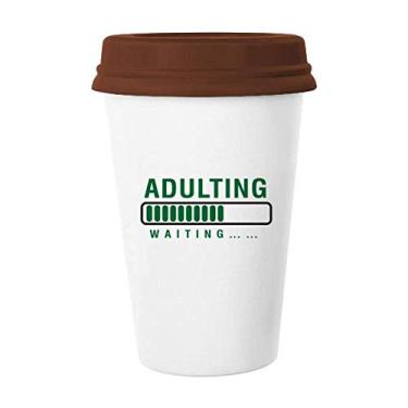 Imagem de Caneca de cerâmica para adultos com maturidade de crescimento art déco, presente moderno caneca de café bebendo vidro de cerâmica