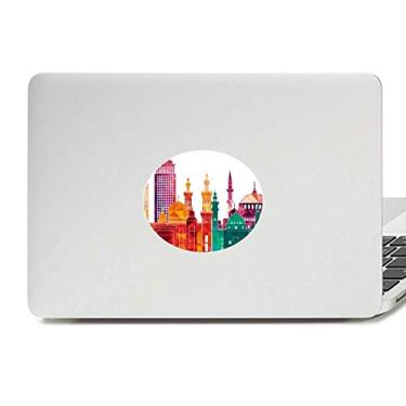 Imagem de Adesivo de vinil com estampa de cidade de Morden do Egito Antigo com emblema para laptop