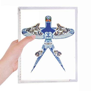 Imagem de Caderno de pipa de cultura chinesa com estampa tradicional de folhas soltas diário recarregável