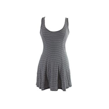 Imagem de Billabong Vestido infantil regata com listras estilo patinadora, Off Black, G