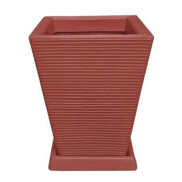 Imagem de Vaso De Planta Decorativo Polietileno 45X35 + Prato Cerâmica