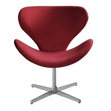 Imagem de Poltrona Decorativa Isis Swan Cadeira Giratória Pé Metal Recepção Escritório