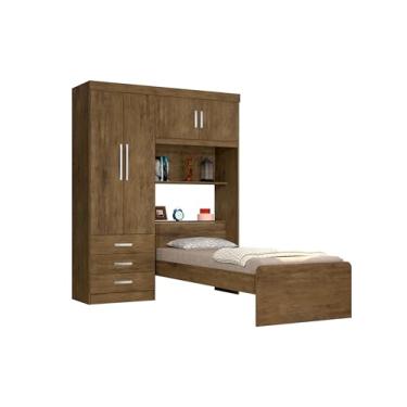 Imagem de Roupeiro com Cama Cancún 4 Portas (Jequiti/Avelã)