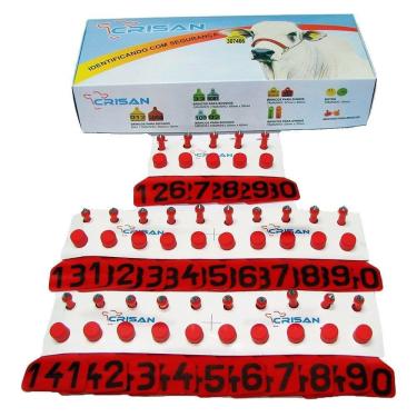 Imagem de Brinco Bovino Grande Crisan Vermelho 126 a 150