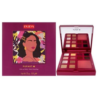 Imagem de Pupa Milano Paleta de maquiagem Pupart M – Corretivos e blush – Sombras compactas – Brilho brilhante, cremes labiais foscos – Maquiagem para olhos, lábios, rosto – Crie diferentes visuais – 002 Stay Strong – 20 g