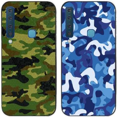 Imagem de 2 peças camuflagem impressa TPU gel silicone capa de telefone traseira para Samsung Galaxy todas as séries (Galaxy A9 2018)
