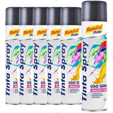 Imagem de Kit com 6 Tintas Spray Cinza Primer 400ml Mundial Prime