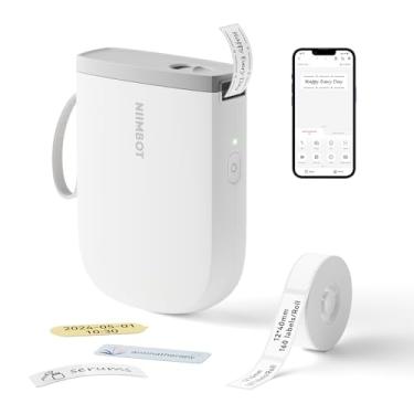 Imagem de NIIMBOT Máquina de etiquetar D11 nova versão com fita, impressora de etiquetas Bluetooth 300DPI, impressora térmica portátil, fabricante de adesivos para organizar escritório em casa, escola, branca
