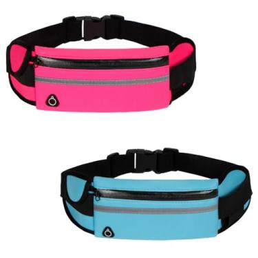 Imagem de TOKSHOP Pochete Esportiva Fitness Impermeável para Academia Bike Corrida Esportes (2, Rosa e Azul Claro)