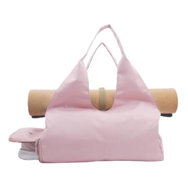Imagem de Pequena bolsa de ginástica feminina com compartimento para sapatos e bolso molhado, bolsa esportiva de viagem, bolsas de ginástica de ioga com suporte de tapete, bolsa de viagem à prova d'água para o