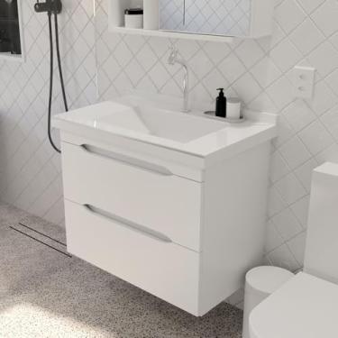 Imagem de Gabinete Toucador Para Banheiro Milano 0,65 Cuba Inclusa Branco