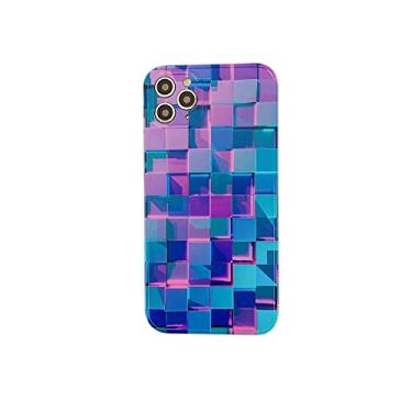 Imagem de Capa de telefone 3D Grid para iphone 12 Mini 11 Pro Max Fashion Creative SE 7 8 Plus X XR XS Capa protetora de silicone macio em treliça, A, para iPhone 11pro Max