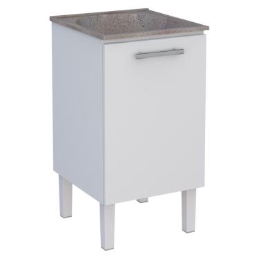 Imagem de Gabinete para Lavanderia em Aço com Tanque Surubim Branco