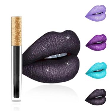 Imagem de Edanta Batom Kilshye Matte Batom líquido de longa duração à prova d'água creme brilho labial alto pigmento batom antiaderente copo maquiagem labial para mulheres e meninas pacote com 1 (preto 15)