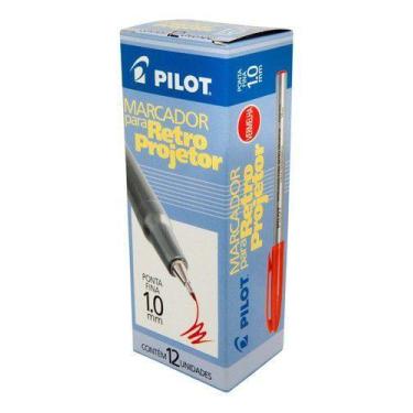 Imagem de Marcador P/ Retroprojetor Pilot 1.0 Vermelho - Cx C/ 12