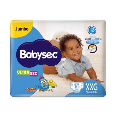 Imagem de Fralda Babysec Ultrasec Tamanho XXG Pacote Jumbo 16 Fraldas Descartáve