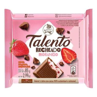 Imagem de Chocolate Garoto Talento Recheado Morango 85g - Embalagem com 12 Unida