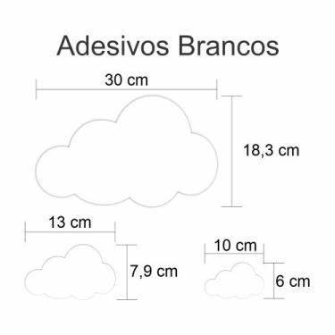 Imagem de Adesivo Decoração Infantil Nuvens Brancas Quartos Crianças - Micro Ofi