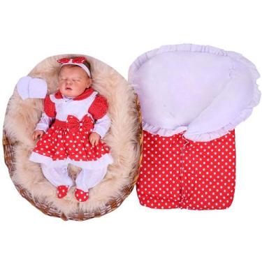 Imagem de Saída de Maternidade 100% Algodão Inverno Charmosinha Floral com Porta