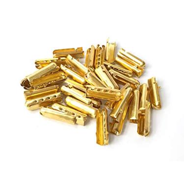 Imagem de Pontas de cadarço, metal cobre aglets em forma de bala, substituição de extremidade de renda, cabeça aberta para cadarços faça você mesmo, moletom com capuz e calça de praia, Dourado, 5mm
