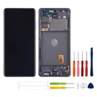 Imagem de SWARK Para Galaxy S20 FE Display LCD Touch Screen Digitalizador Substituição SM-G781U1/DS G781A G781W G781V (Preto Com Moldura 16.5 cm) Display LCD Digitalizador Touch Screen Montagem com Ferramentas