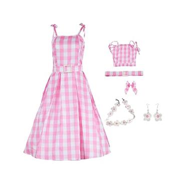 Imagem de Amfcv Womens 70s 60s Hippie Costume Outfit Disco Pink Dress Outfits for Halloween Party Cosplay(XXL,B04)