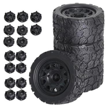 Imagem de Chanjorlin 1/10 RC Truck Tires And Wheels 12mm 14mm Hex Off Road Tyres For 1:10 Monster Short Course Truck Car Traxxas Slash 4X4 Arrma Big Rock Granite Vortek Axial Losi Redcat Rc4wd 3S 4PCS (A Tires)