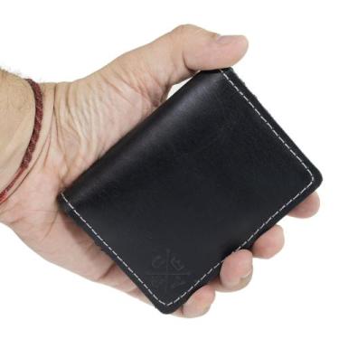 Imagem de Carteira Masculina Fina Porta Cartão Em Couro - Use Young, Preto