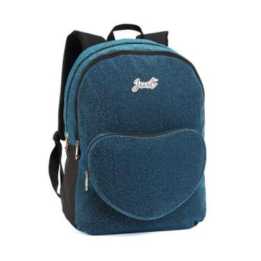 Imagem de Mochila Feminina Just Glitter Coração Feminina Escolar Urbano - Denlex