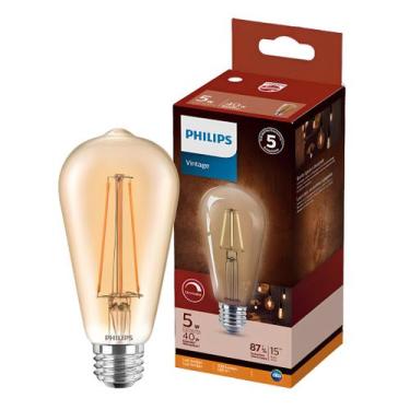 Imagem de Lampada Led Filamento Dimerizável 5W St64 2200K Philips, 110V, BRANCO-