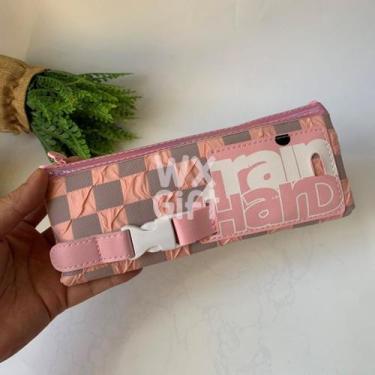 Imagem de Estojo Porta Objetos Quadriculado - Interponte / WX Gift, Rosa
