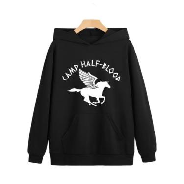 Imagem de Moletom Blusa De Frio Camp Half Blood Unissex - SEMPRENALUTA , Preto, 