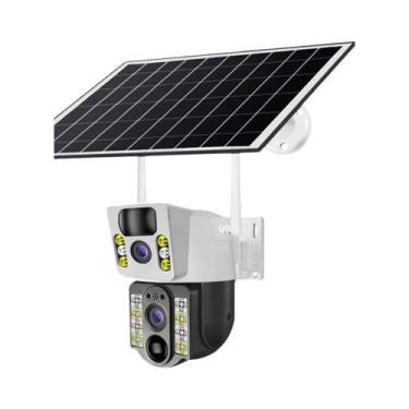 Imagem de Câmera Solar 4K 4G WiFi IP PTZ - 8MP HD, Lente Dupla, Visão Noturna e 