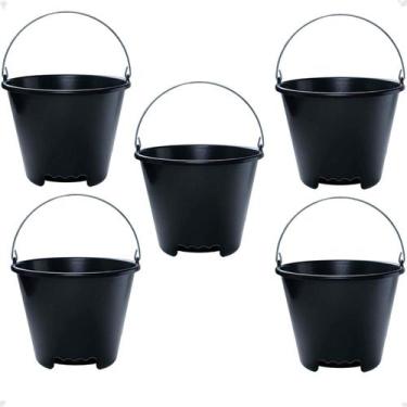 Imagem de Kit 5 Balde Especial para Transporte Plástico 12L Resistente - Arqplas