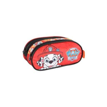 Imagem de Estojo Escolar Patrulha Canina Triplo 3 Divisórias Aveludado - Luxcel,