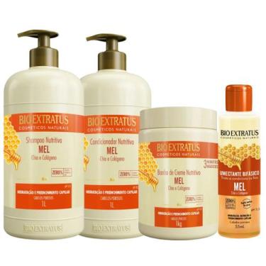 Imagem de Kit Mel Bio Extratus Shampoo Cond Másc 1 Lt + Umectante 55mL