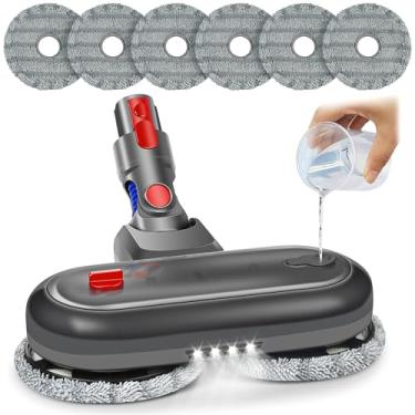 Imagem de Acessórios de cabeça de esfregão para aspirador de pó Dyson V7 V8 V10 V11 V15 Series, substituição de cabeça de esfregão elétrico molhado e seco para piso duro + 6 unidades de esfregão + 1 copo