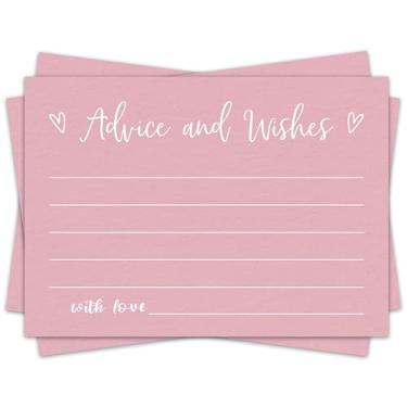 Imagem de Qoamp Cartões de conselhos e desejos, cartão minimalista de chá de panela de 10 x 15 cm, cartões de conselhos de casamento, ideias para lista de presentes de casamento, cartões de casamento para noiva