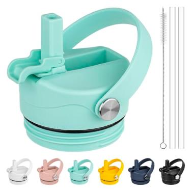 Imagem de Diumepo Tampa com canudo para garrafa de água Yeti Rambler 340 g, 510 g, 737 g, 1,020 g, 1,814 g, tampa de canudo com capa contra poeira para Yeti Rambler, à prova de vazamento, livre de BPA (espuma