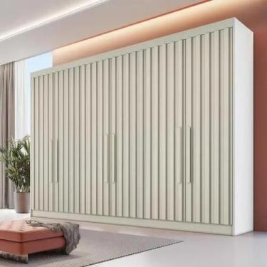 Imagem de Guarda Roupa 6 Portas Ripadas potente OFF/WHITE MDF  Móveis Europa  Mo