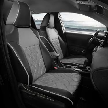 Imagem de FREESOO Capas de assento para Toyota Corolla L LE XLE, LE Eco Sedan 2014 2015 2016 2017 2018 2019, capas de assento de couro de luxo para carros, capas de assento de carro com ajuste personalizado,