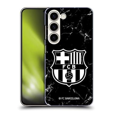 Imagem de Head Case Designs Capa traseira rígida oficialmente licenciada FC Barcelona com estampa de brasão de mármore preto compatível com Samsung Galaxy S23 5G