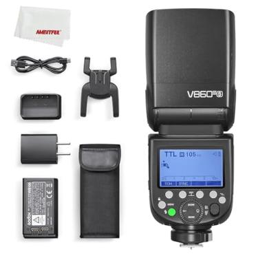Imagem de Godox Luz Speedlite V860III-S, flash automático E-TTL ll e flash manual, sincronização de alta velocidade de 2,4 G, bateria de íons de lítio de 7,2 V/2600 mAh, flash de câmera, luz Speedlite