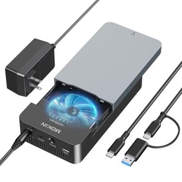 Imagem de MOKiN NVMe M.2 Duplicator Dual-Bay Offline Clone Tool-Free,40Gbps USB4 NVMe SSD Enclosure with Cooling Fan Compatible with M4/Pro/Max MacBook mac Mini,Support NVMe PCIe Size 2230/2242/22
